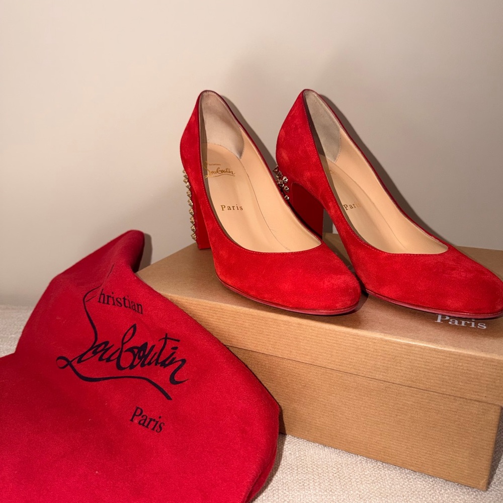 Christian Louboutin Red Suede Heels